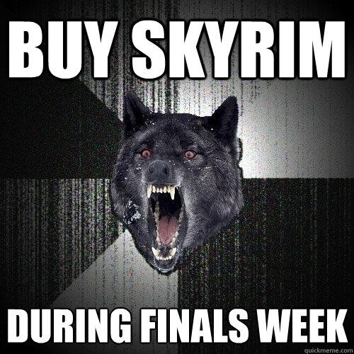 buy skyrim during finals week  Insanity Wolf
