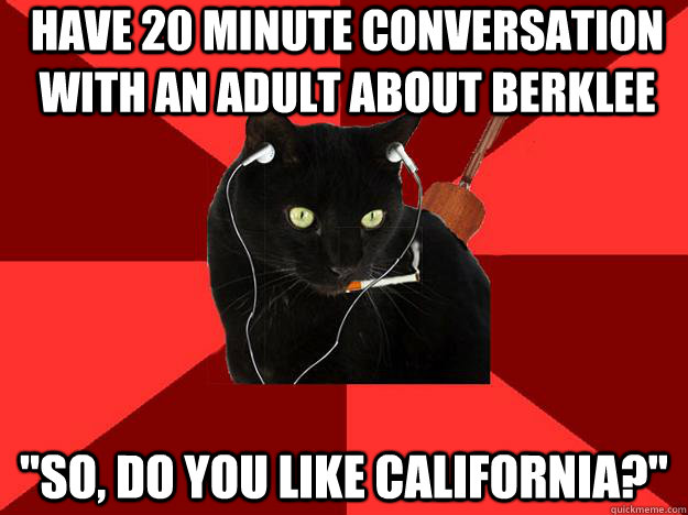 have 20 minute conversation with an adult about berklee 