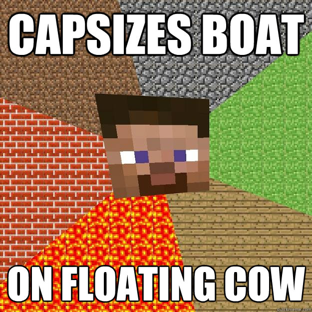 Capsizes Boat On Floating Cow - Capsizes Boat On Floating Cow  Minecraft