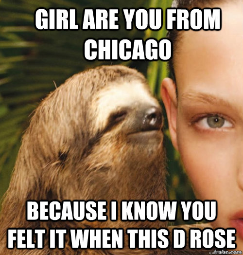 Girl are you from Chicago  because I know you felt it when this D rose  rape sloth