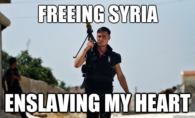 freeing syria enslaving my heart  - freeing syria enslaving my heart   Ridiculously Photogenic Syrian Soldier