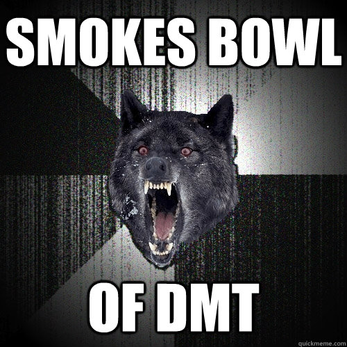 Smokes bowl of DMT  Insanity Wolf