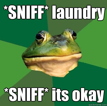 *SNIFF* laundry *SNIFF* its okay  Foul Bachelor Frog