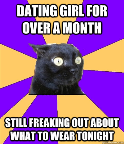 Dating girl for over a month still freaking out about what to wear tonight  Anxiety Cat