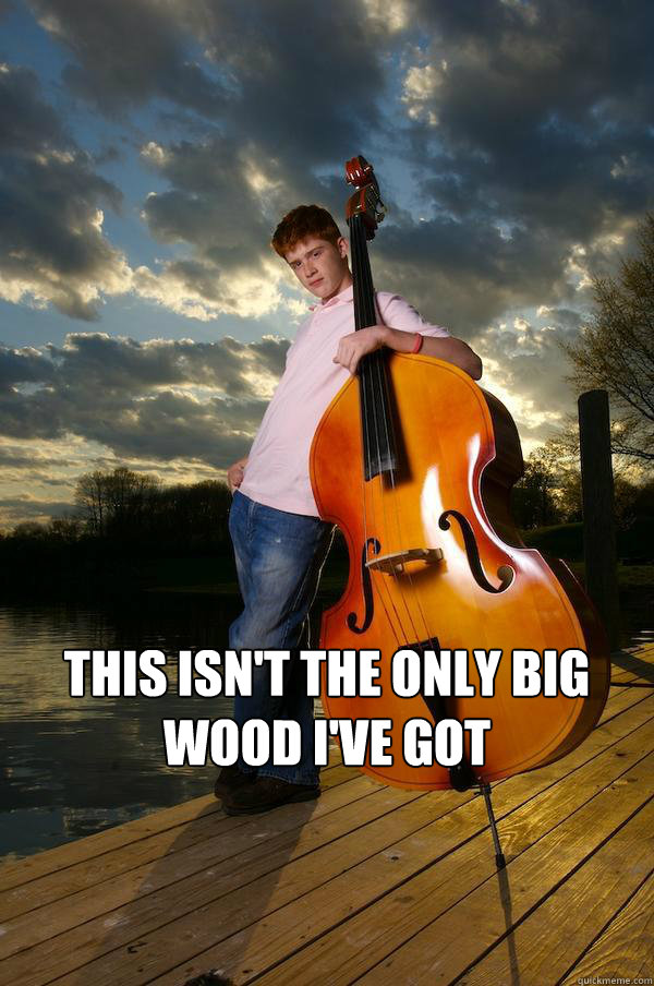 this isn't the only big wood i've got   Over-confident Bassist