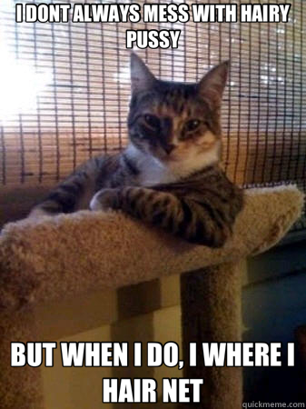 I DONT ALWAYS MESS WITH HAIRY PUSSY BUT WHEN I DO, I WHERE I HAIR NET - I DONT ALWAYS MESS WITH HAIRY PUSSY BUT WHEN I DO, I WHERE I HAIR NET  The Most Interesting Cat in the World