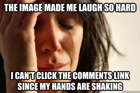 the image made me laugh so hard i can't click the comments link since my hands are shaking  First World Problems