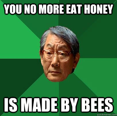 you no more eat honey is made by bees  High Expectations Asian Father