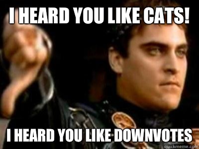 I heard you like cats! I heard you like downvotes  Downvoting Roman