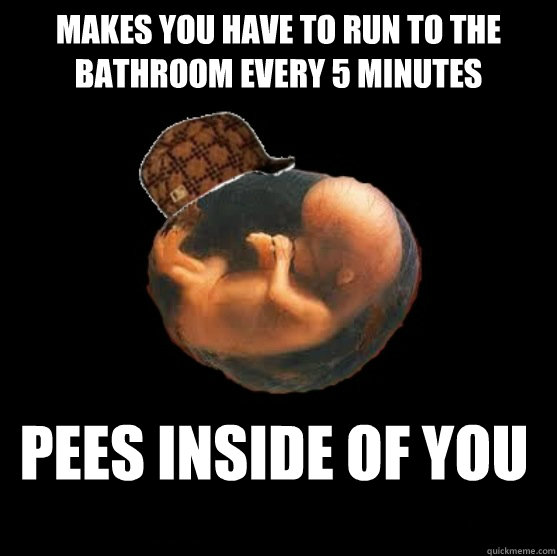 makes you have to run to the bathroom every 5 minutes Pees inside of you - makes you have to run to the bathroom every 5 minutes Pees inside of you  Scumbag Fetus