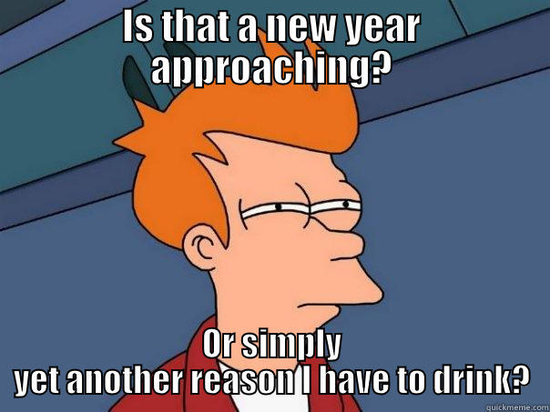 IS THAT A NEW YEAR APPROACHING? OR SIMPLY YET ANOTHER REASON I HAVE TO DRINK? Futurama Fry