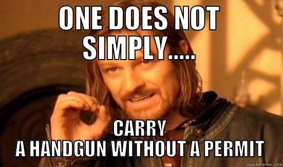 ONE DOES NOT SIMPLY..... CARRY A HANDGUN WITHOUT A PERMIT Boromir