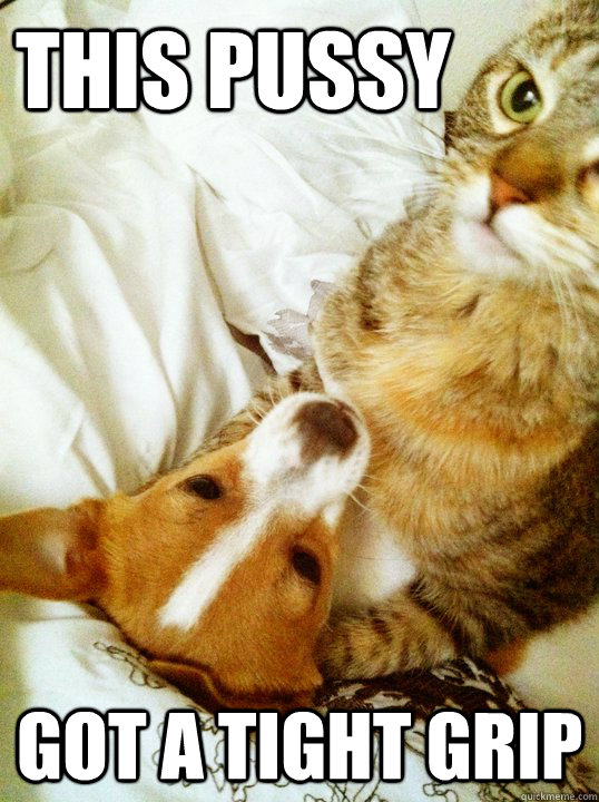 This pussy Got a tight grip  CatDog