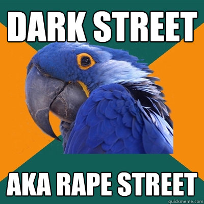 dark street aka rape street  Paranoid Parrot