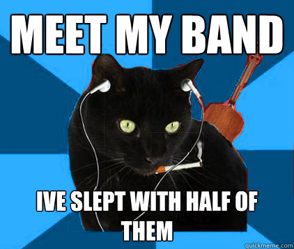 Meet my band Ive slept with half of them  Socially Awkward Berklee Cat
