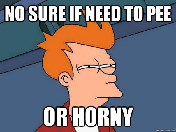 No sure if need to pee Or horny  Futurama Fry