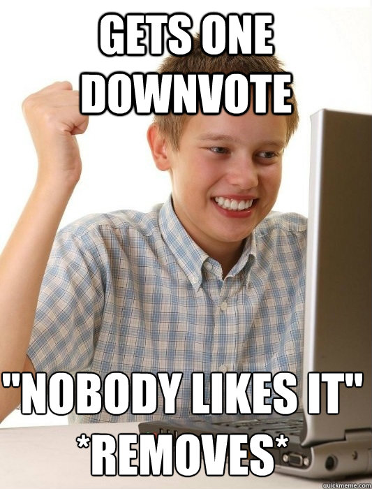 Gets one downvote 