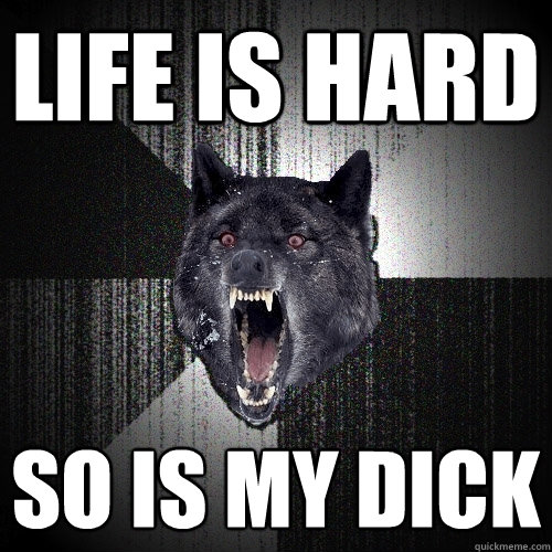 life is hard so is my dick  Insanity Wolf