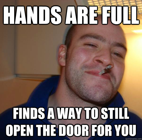 Hands are full finds a way to still open the door for you - Hands are full finds a way to still open the door for you  Misc
