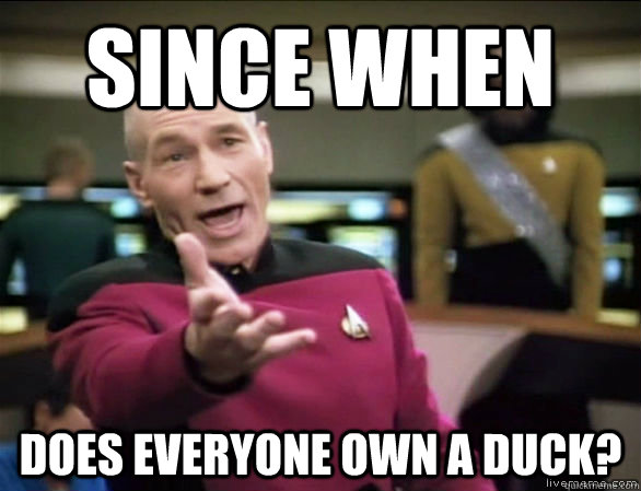 Since when does everyone own a duck?  Annoyed Picard HD
