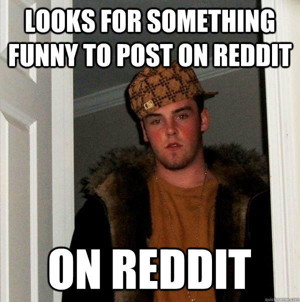 Looks for something funny to post on reddit on reddit  Scumbag Steve