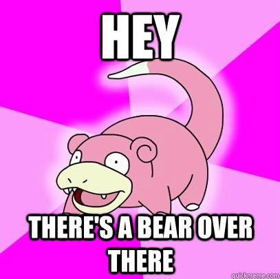 Hey There's a bear over there  Slowpoke