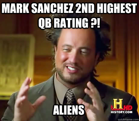 Aliens Mark Sanchez 2nd highest QB rating ?! - Aliens Mark Sanchez 2nd highest QB rating ?!  Ancient Alien