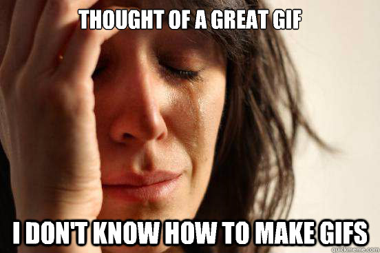 Thought of a great GIF  I don't know how to make GIFs - Thought of a great GIF  I don't know how to make GIFs  First World Problems