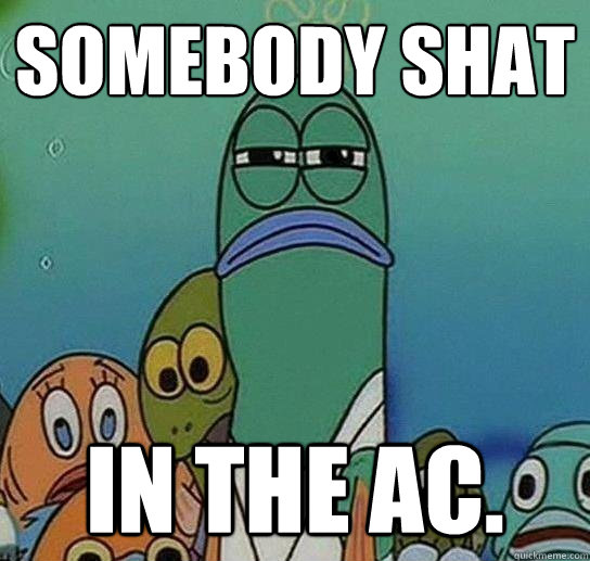 Somebody shat in the ac.  Serious fish SpongeBob