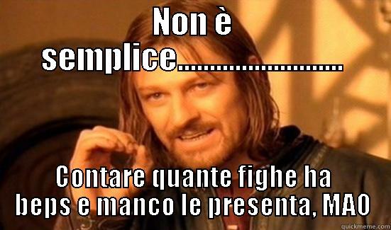 NON È SEMPLICE.......................... CONTARE QUANTE FIGHE HA BEPS E MANCO LE PRESENTA, MAO Boromir