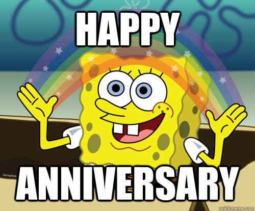 Happy anniversary  Spongebob rainbow