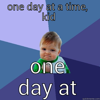 ONE DAY AT A TIME,  KID ONE DAY AT A TIME.  Success Kid
