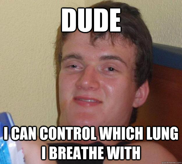 Dude I can control which lung i breathe with - Dude I can control which lung i breathe with  10 Guy