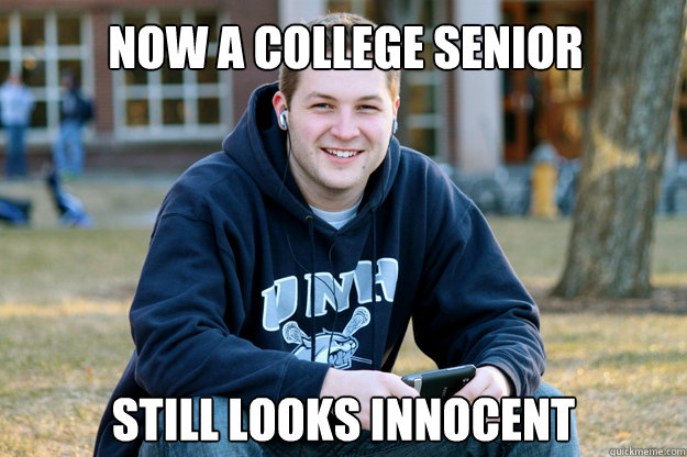 Now a college senior still looks innocent  Mature College Senior