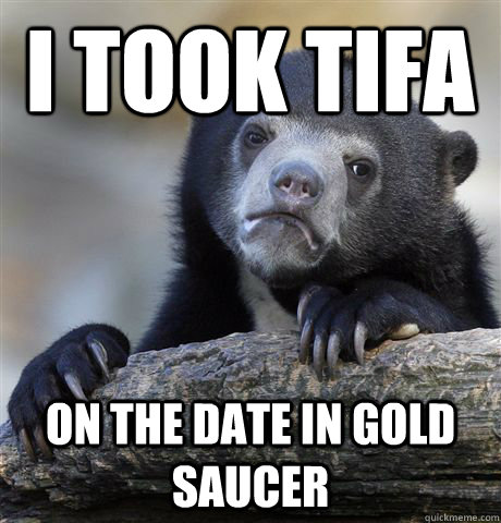 I took tifa on the date in gold saucer  - I took tifa on the date in gold saucer   Confession Bear
