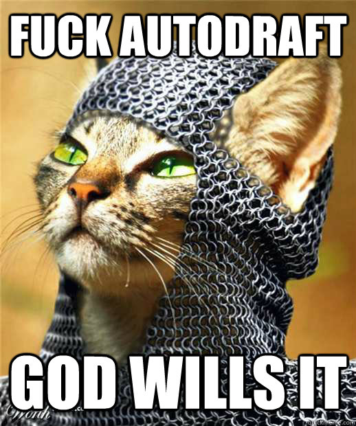 FUCK AUTODRAFT GOD WILLS IT  God Wills It Cat