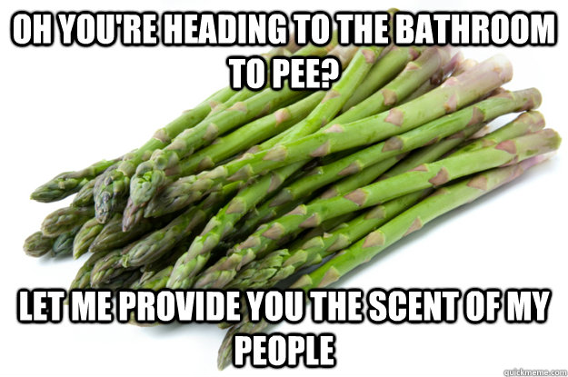 oh you're heading to the bathroom to pee? let me provide you the scent of my people - oh you're heading to the bathroom to pee? let me provide you the scent of my people  Asshole Asparagus