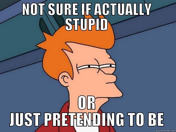 NOT SURE IF ACTUALLY STUPID OR JUST PRETENDING TO BE Futurama Fry