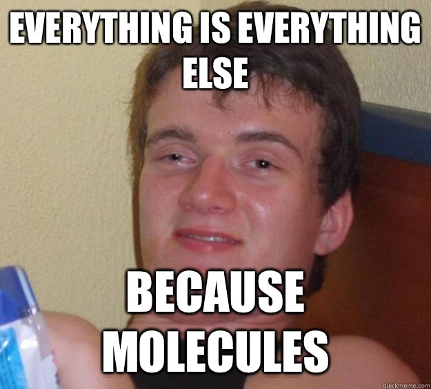 Everything is everything else Because molecules  10 Guy
