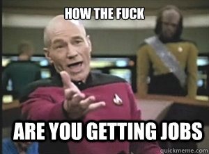 How the fuck are you getting jobs  Annoyed Picard