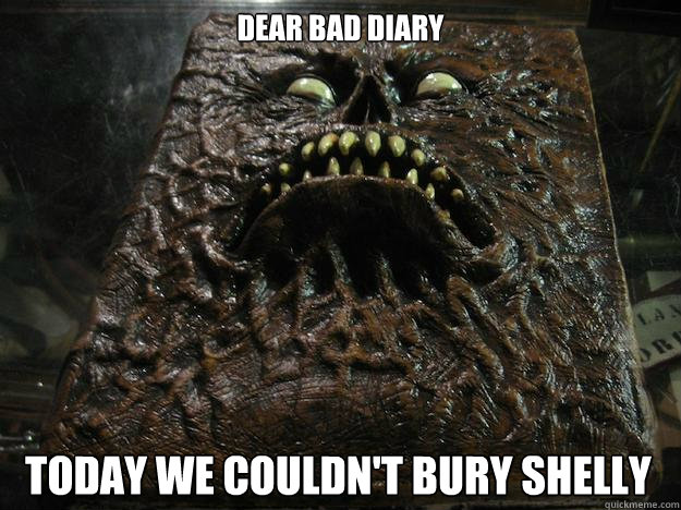 Dear Bad Diary Today we couldn't bury Shelly - Dear Bad Diary Today we couldn't bury Shelly  Bad Diary