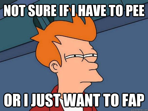 not sure if i have to pee or i just want to fap  Futurama Fry