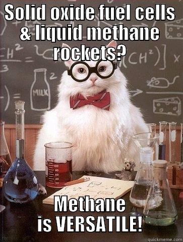 SOLID OXIDE FUEL CELLS & LIQUID METHANE ROCKETS? METHANE IS VERSATILE! Chemistry Cat