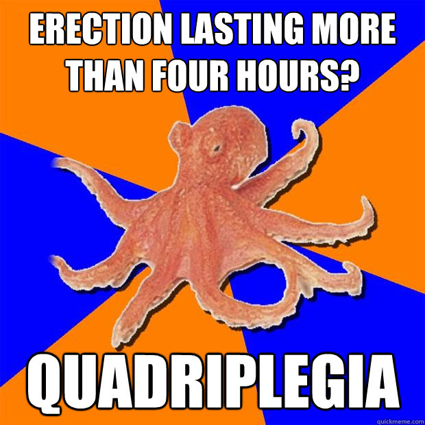 erection lasting more than four hours? quadriplegia  Online Diagnosis Octopus