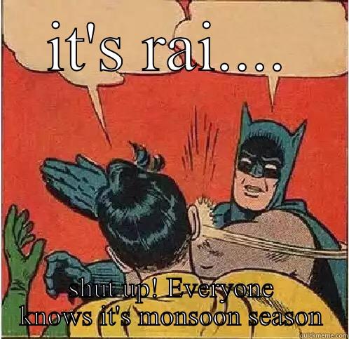 Monsoon season  - IT'S RAI.... SHUT UP! EVERYONE KNOWS IT'S MONSOON SEASON Batman Slapping Robin