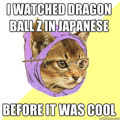 I watched dragon ball z in Japanese Before it was cool  Hipster Kitty