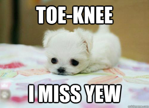 Toe-Knee I miss yew  I Miss You