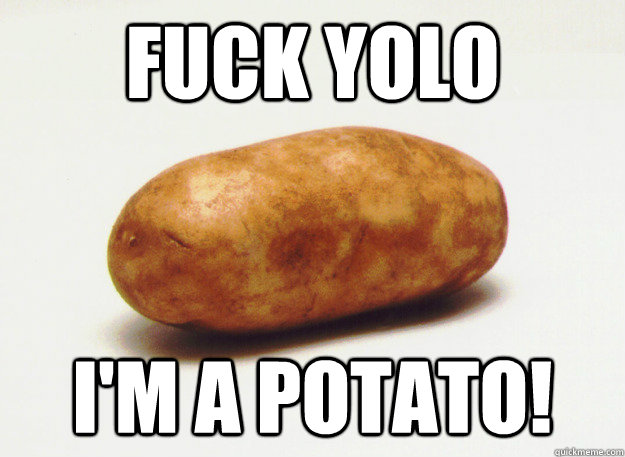 Fuck yolo I'm a potato! - Fuck yolo I'm a potato!  Potato