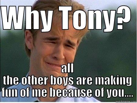WHY TONY?  ALL THE OTHER BOYS ARE MAKING FUN OF ME BECAUSE OF YOU.... 1990s Problems