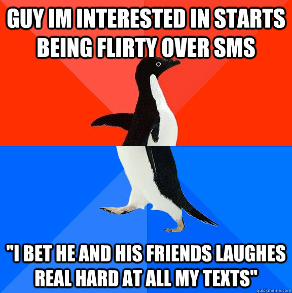Guy im interested in starts being flirty over sms 